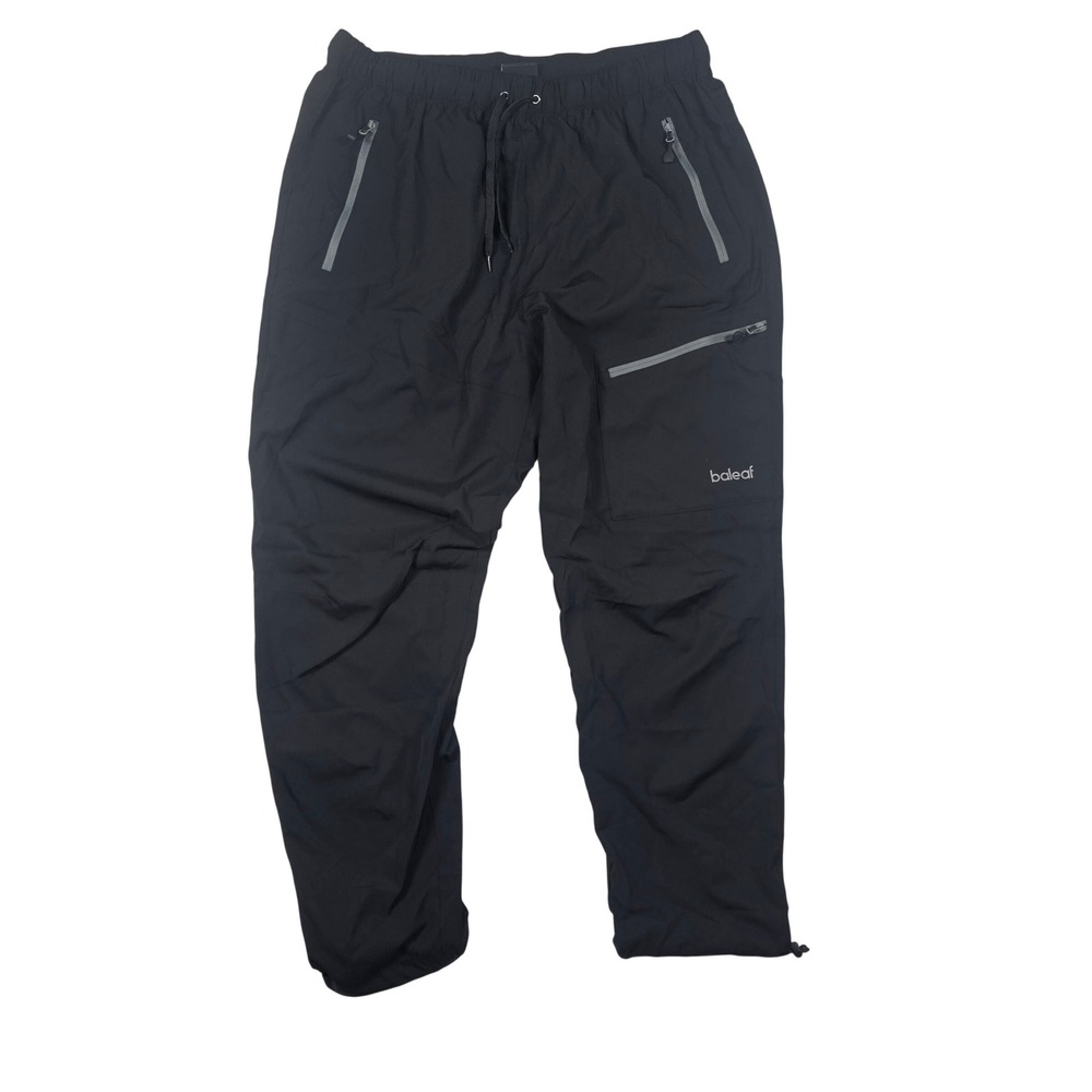 Baleaf Mens XL Black Hiking Cargo Pants Lightweight Athletic Zipper Pockets
